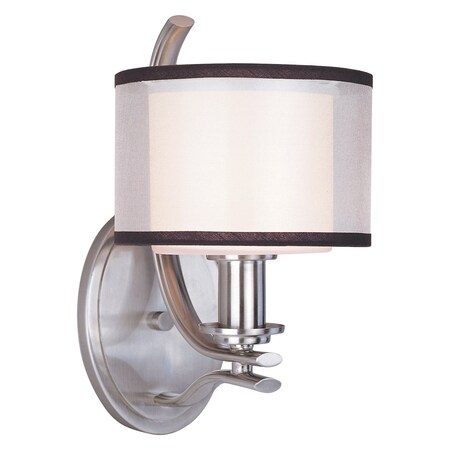 Maxim One Light Satin Nickel Satin White Glass Wall Light 23038SWSN
